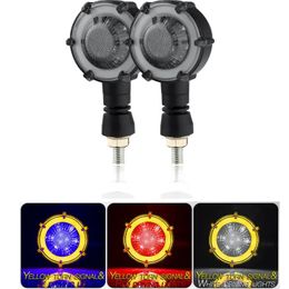 Lighting 2pcs LED Motorcycle Turn Signal Lights Round Rotating Mode Bulb Modified Steering Lamp Motorcycle Accessories Flasher Light