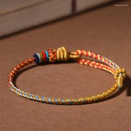 Charm Bracelets Hand Woven Colorful Bracelet Rope Dragon Cotton Ethnic Original Female Literature DIY Accessory