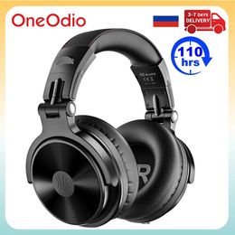 Earphones Oneodio Wireless Headphones with Microphone 110h Playing Time Bluetooth V5.2 Foldable Deep Bass Stereo Earphones for Pc Phone