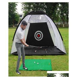Golf Bags Hitting Cage Indoor 2M Net Garden Grassland Practice Tent Training Equipment Mesh Mat Outdoor Swing 2Gg Apr Drop Delivery Dhy7X