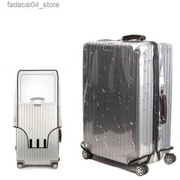 Suitcases Luggage Covers Transparent PVC Luggage Cover Waterproof Trolley Suitcase Dust Cover Dustproof Travel Organiser Accessories Q240115