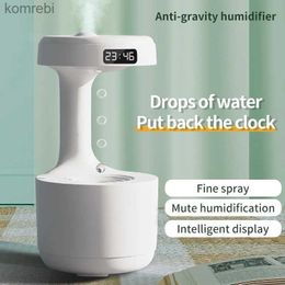 Humidifiers Water Droplet Air Humidifier 800ml Anti-gravity Diffuser Night Light Weightless Sprayer Creative Decorations Holiday Cool GiftsL240115