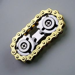 Eco-friendly Finger Toys Metal Flywheel Fingertip Gyro Sprocket Chains Party Favors EDC Sprocket Toy Fingertip Fidget Toy 240115