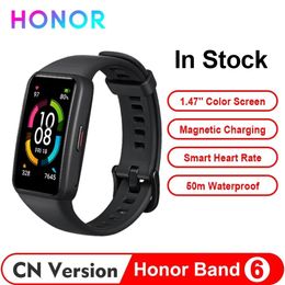 Wristbands Original Honor Band 6 NFC STD Smart Wristband 1st Full Screen 1.47" AMOLED Color Touchscreen Swim Heart Rate Sleep Stress Music