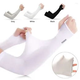 Knee Pads 1pair Biking Arm Sleeves Ice Fabric Breathable Quick Dry Running Sportswear Sun UV Protection Long Cover Cycling