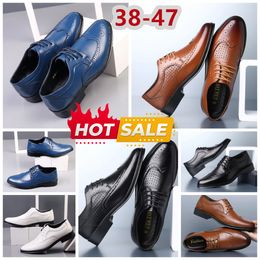 Model Formal Designer Dress Shoes Mans Black Blue Leather Shoes Pointed Toe party suit Men's Business designer Shoes 38-47