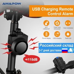 Locks Awapow Wireless Bicycle Vibration Alarm Usb Charging Motorcycle Bike Alarm Remote Control Antitheft Bike Detector Alarm System