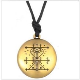 B21 Voodoo Loa Veve Pendant Money Wealth Amulet Vintage Religion Spirit Signs Necklace2227