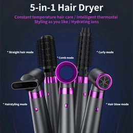 Dryers Electric Hair Dryer 5 in 1 Multifunctional Hair Straightener Negative Ion Hair Care Curler Blow Dryer Styling Set Strong Wind