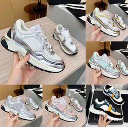 24 Designer Running Thick soled Casual channel shoes Luxury Trainer Women Sports leather lace-up Sneakers 100% Calfskin Nylon Reflective sdfsf Fabric Vintage Suede