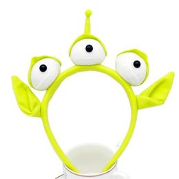 Alien Monster Headband Plush Eyeball Robot Hairband Adult Children Halloween Party Cosplay Accessories Novelty Cute Gift green211w