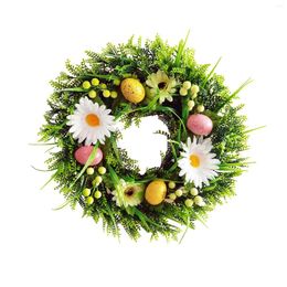 Decorative Flowers Easter Eggs Garlands Home Door Wall Hanging Rings Wedding Multicolor Nordic Fake Decor Living Room Wreath