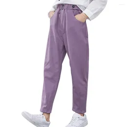 Trousers Pants For Girls Button Kids Spring Autumn Children's Teenage Casual Style Clothes 6 8 10 12 1