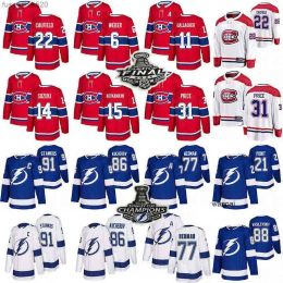 personalizzato Uomo donna giovanile Montreal Canadiens maglie da hockey 22 Cole Caufield 14 31 Carey Price Tampa''Bay''Lightning 91 Steven Stamkos 86 Kucherov 88 Andrei