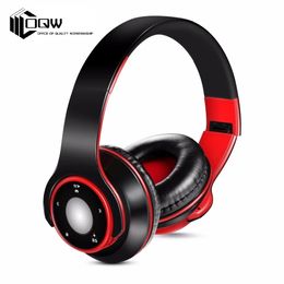 Earphones Oqw Free Shipping Colourful Stereo Audio Mp3 Bluetooth Headset Wireless Headphones Earphone Support Sd Card with Mic Play 20hours