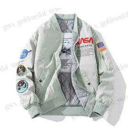 nasa Fall-flight Jacket Coat Black Green Bomber Ma1 Men Jackets Embroidery Baseball with Zipper Work Attire Collar Functional 3 SIJZ