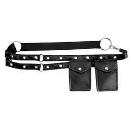 Black Leather Men Women Unisex Mini Pouch Waist Pocket Belt Bag Burlesque Outfits Gothic Steampunk Clothing Sexy Corset Accessor298v