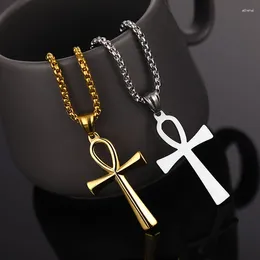 Pendant Necklaces 10PCS Stainless Steel Crucifix Pendants Symbol Of Life Cross Amulet Jewelry Gifts Chains Wholesale