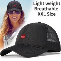 Ball Caps Back Mesh Quick Dry Breathable Baseball Cap For Women Men Running Sports Hat Oversized Big Head Structured Dad Hats Adjustable
