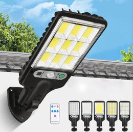 Outdoor Solar Street Lamp Human Sensing Belt Remote Control Waterproof Induction wall Lights High Power Ultra Bright Home Courtyard Lamp Portable Camp Lanterns