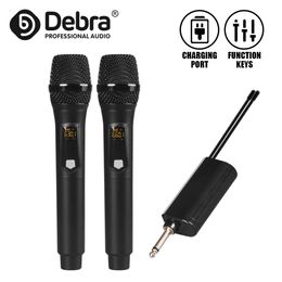 Microphones Debra MU2 Universal UHF Wireless Rechargeable Handheld Microphone Use With Mixer Power Amplifier Speaker etc Stage Equipment.