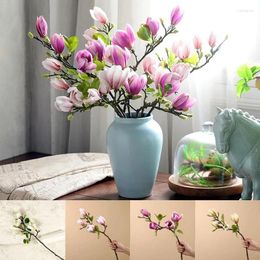 Decorative Flowers 1Pc Creative Artificial Magnolia Flower Branch Simulation Bouquet Fake For Home Living Room Decoration Supplies