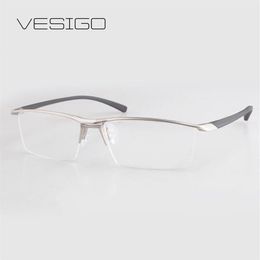 Whole- 2016 Fashion Titanium rimless eyeglasses frame Brand Men Glasses suit reading glasses P9112290V