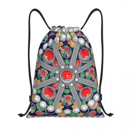 Shopping Bags Tafzimth Kabyle Fibula Drawstring Backpack Women Men Lightweight Ethnic Berber Gym Sports Sackpack Sacks For Training