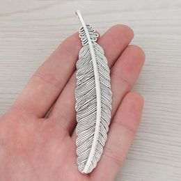 Pendant Necklaces 5 X Tibetan Silver Large Feather Leaf Charms Pendants For DIY Necklace Jewellery Making Findings Accessories 105x22mm