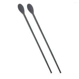 Kitchen Storage 1 Pair Of Silicone Spoon Chopsticks Beverage Stirring Long Handle Chopstick Stirrer Multifunctional