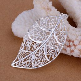 10PCS lot 925 Sterling silver plated Leaf Pendant LKNSPCP187188J