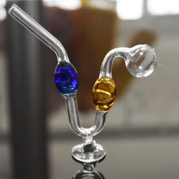 Colourful Oil Burner Hookah Portable Glass Bowl Shisha Round of Small Pot Ash Catchers Bong Serpentine Glass Water Bubbler Pipes ZZ