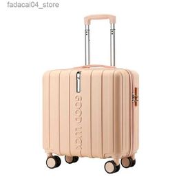 Suitcases Fashion Small Rolling Luggage 18/20 Inch Lightweight Mini Boarding Trolley Universal Wheel Silent Suitcase Set Women Travel Bag Q240115
