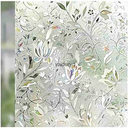 Wall Stickers Window Privacy 3D Tulip Pattern Static Pasting Adhesive Free Uv Resistant Decorative Vinyl Home Office Stickervaiduryd