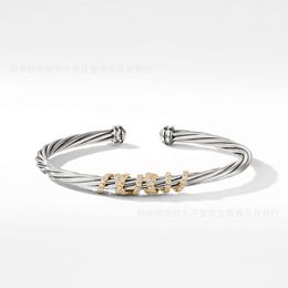 Desginer David Yuman x David Xx Fashion Popular 5a Zircon Twisted Wire Open Bracelet Jewellery Hip hop