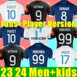 6Xl 23 24 Maillot Marseilles Soccer Jerseys Foot CUISANCE GUENDOUZI ALEXIS PAYET CLAUSS Football Shirts Men Kids VERETOUT Under OM Olympique Vitinha Fans Player 98