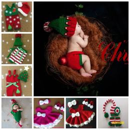 born Pography Props Christmas Outfit Baby Girl Christmas Suit Baby Boy Supplies 0 to 3 Months Accessories 240115