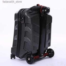 Suitcases New Carrylove 21 ABS scooter trolley luggage cabin suitcase lazy travel bag for trip Q240115