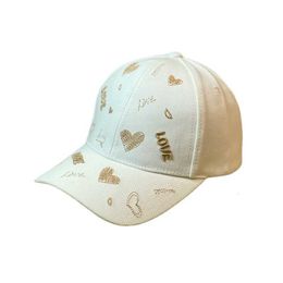 Designer Ball Caps Love Embroidered Hard Top Duck Tongue Hat Children's Spring Korean Edition High Quality Versatile Baseball Hat Love Couple Sunshade Hat P4SR
