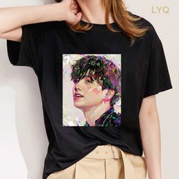 Korean Fashion Cartoon Anime Top Short Sleeve TShirts Kawaii Friends Summer Clothes For Women's T-Shirt Kpop Star T Shirt