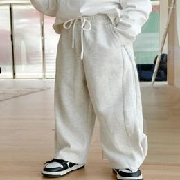 Trousers Autumn Kids Pants Children Solid Colour Loose Wide Leg Boys Soft All-match Straight Sweatpants