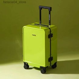 Suitcases New 202426 Inch High Quality Men Retro Spinner Rolling Luggage Women Solid Color Trolley Suitcase Universal wheel Travel Boxs Q240115