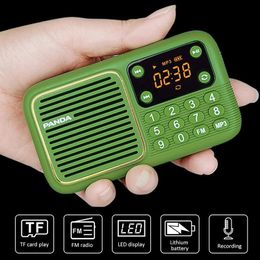 Radio Mini Fm Radio Portable Digital Radio Handheld Speaker Mp3 Music Player with Led Display Support Recording Tf Card/headset Play