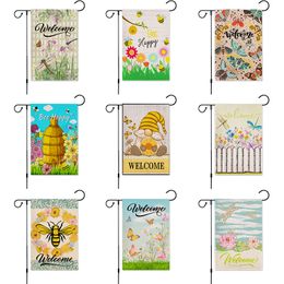 Flower plant butterfly Garden flag courtyard Flags spring summer welcome beach yard Banner garden decoration linen material P226