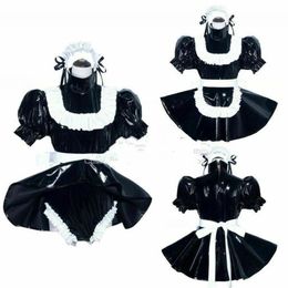 Sissy Maid PVC dress Romper sissy boy CD TV Tailor-made Cosplay Costume257D