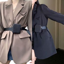 Womens Suits Blazers Business Casual Js with Fanny Pack Sashes Pure Colour Metal Pattern Lady Coats Mens Womens Clothing Designer Suit s1