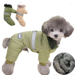 Dog Apparel Warm Winter Pet Coat Clothes For Puppy Small Dogs Pets Jacket Thicken Fur Collar Clothing Jumpsuit Chihuahua Costume Pug