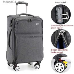 Suitcases Suitcase Oxford Cloth Waterproof Trolley Case bad Rolling Luggage Spinner Large Capacity Travel Bag Password Trolley Luggage Bag Q240115