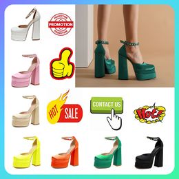 Designer Casual Platform Luxury High Heels Dress Shoe for women patent leather Sexy style Thick soles Heel Anti slip wear resistant party