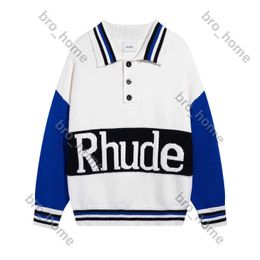 Mens Hoodies Sweater Designer Rhude Hoodie Women Jumper Pullover Long Letter Clothing Sportswear Sleeve US Casual Rude Mens Jacket Autumn Fleece Winter Hooded CQGY